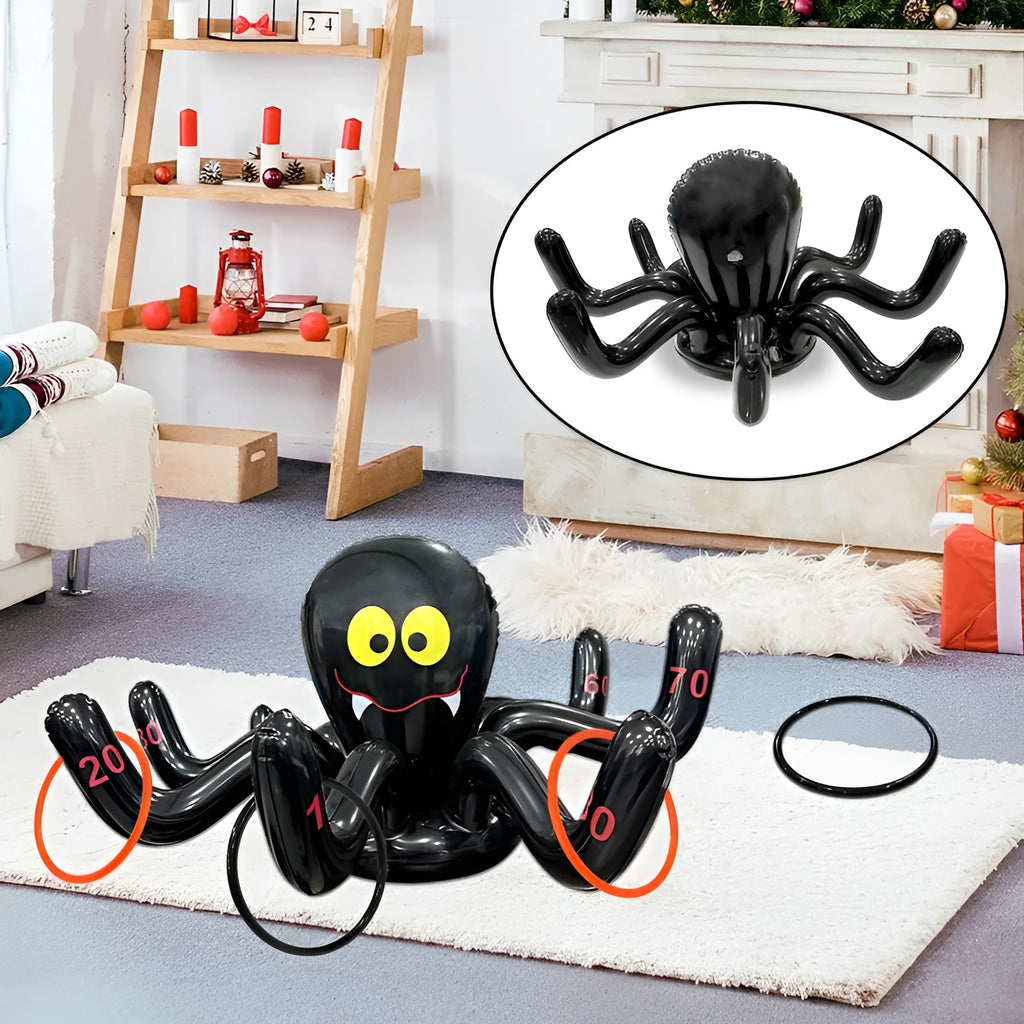 PVC inflatable Halloween throwing toy with octopus design for ghost festival games