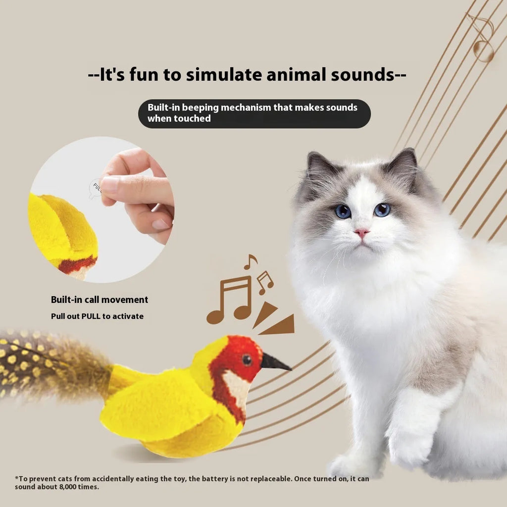 New Called Bird Simulation Cat Toy plush bird in four colour options for playful cats
