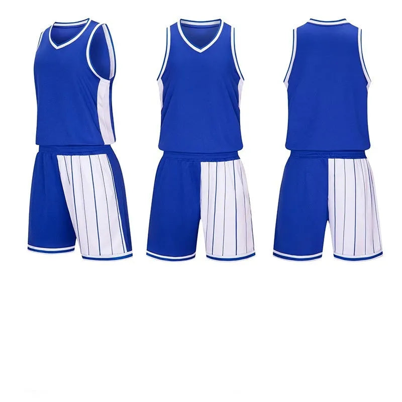 Men's basketball training uniform set in quick-drying fabric showing top and shorts in selected colour