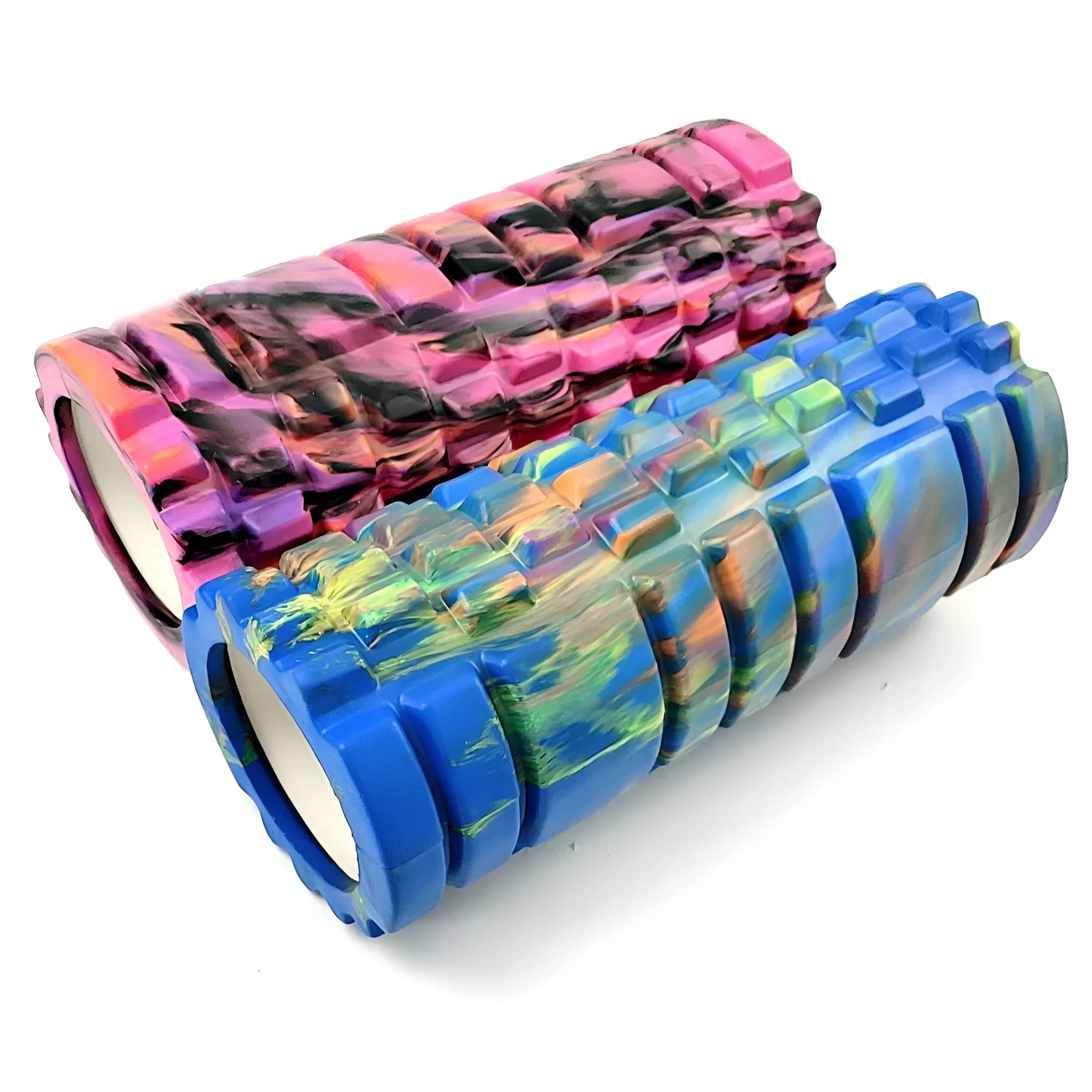 33cm camouflage EVA foam roller in six colour options for fitness and massage