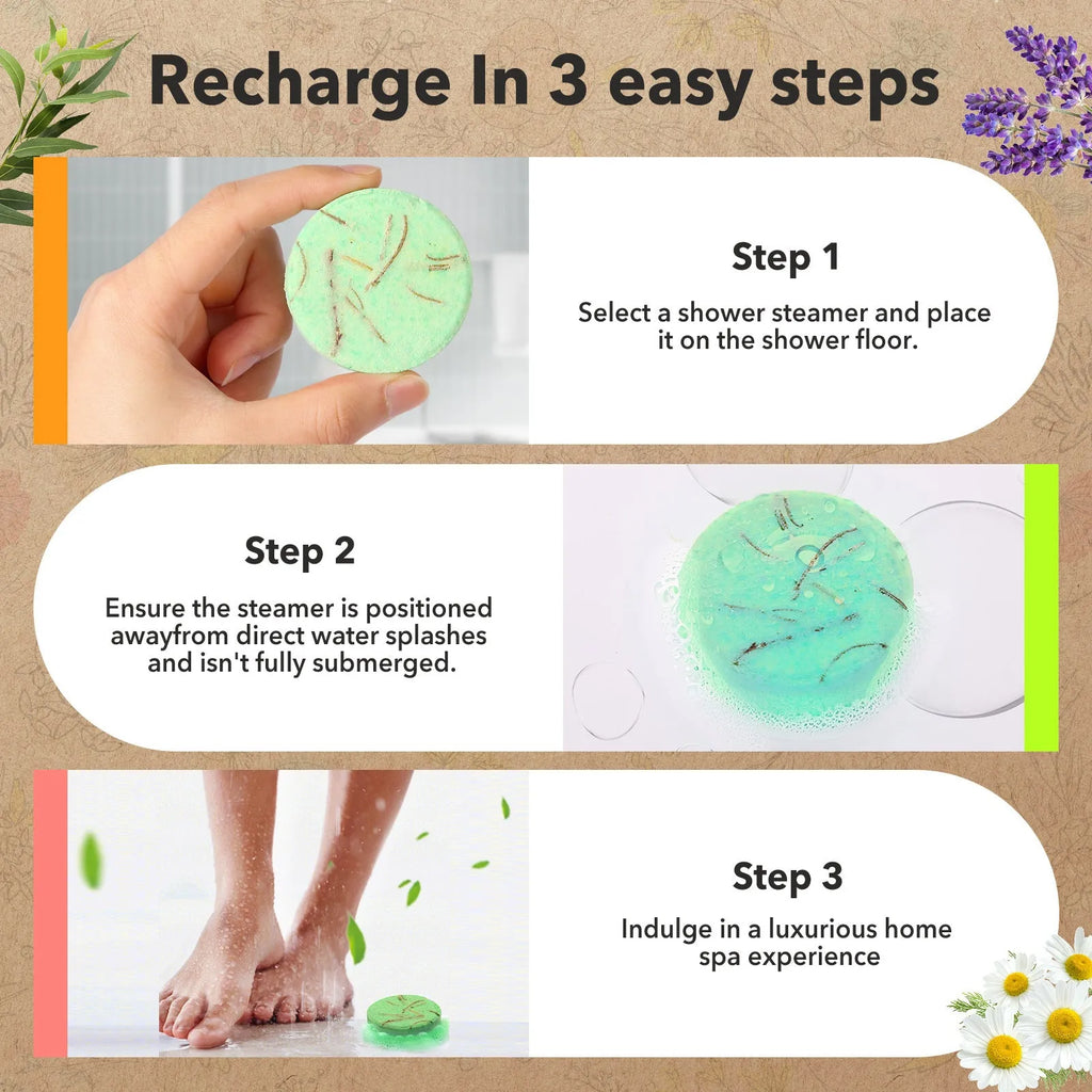 Round dried flower fragrance shower bath salt piece 35g with floral design
