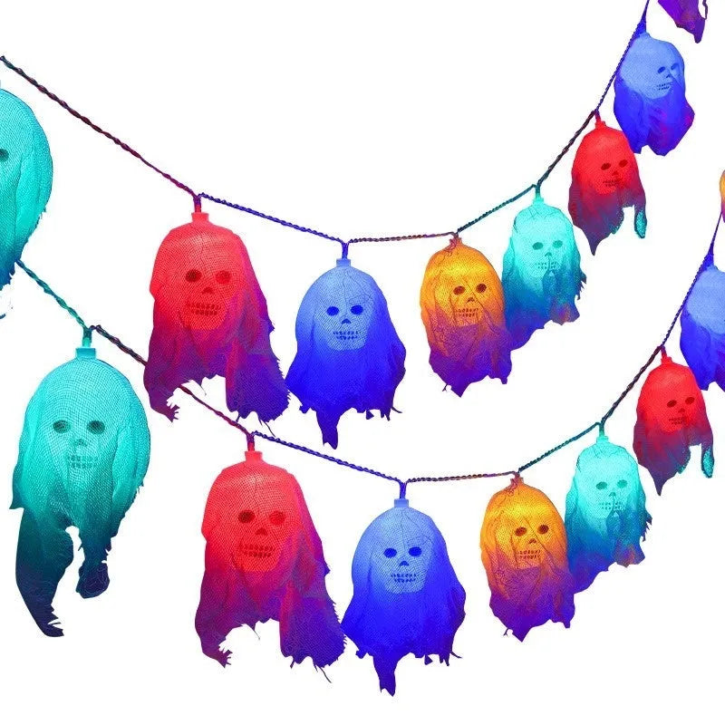 Halloween coloured battery-powered LED string lights for indoor wall decoration