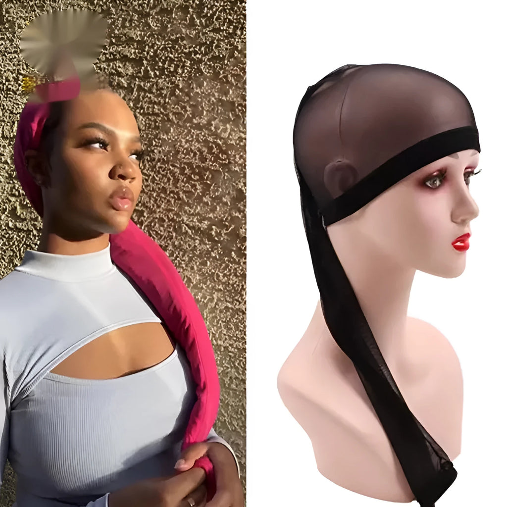 Mesh wig cap in various colours with oversleeve design for wig foundation