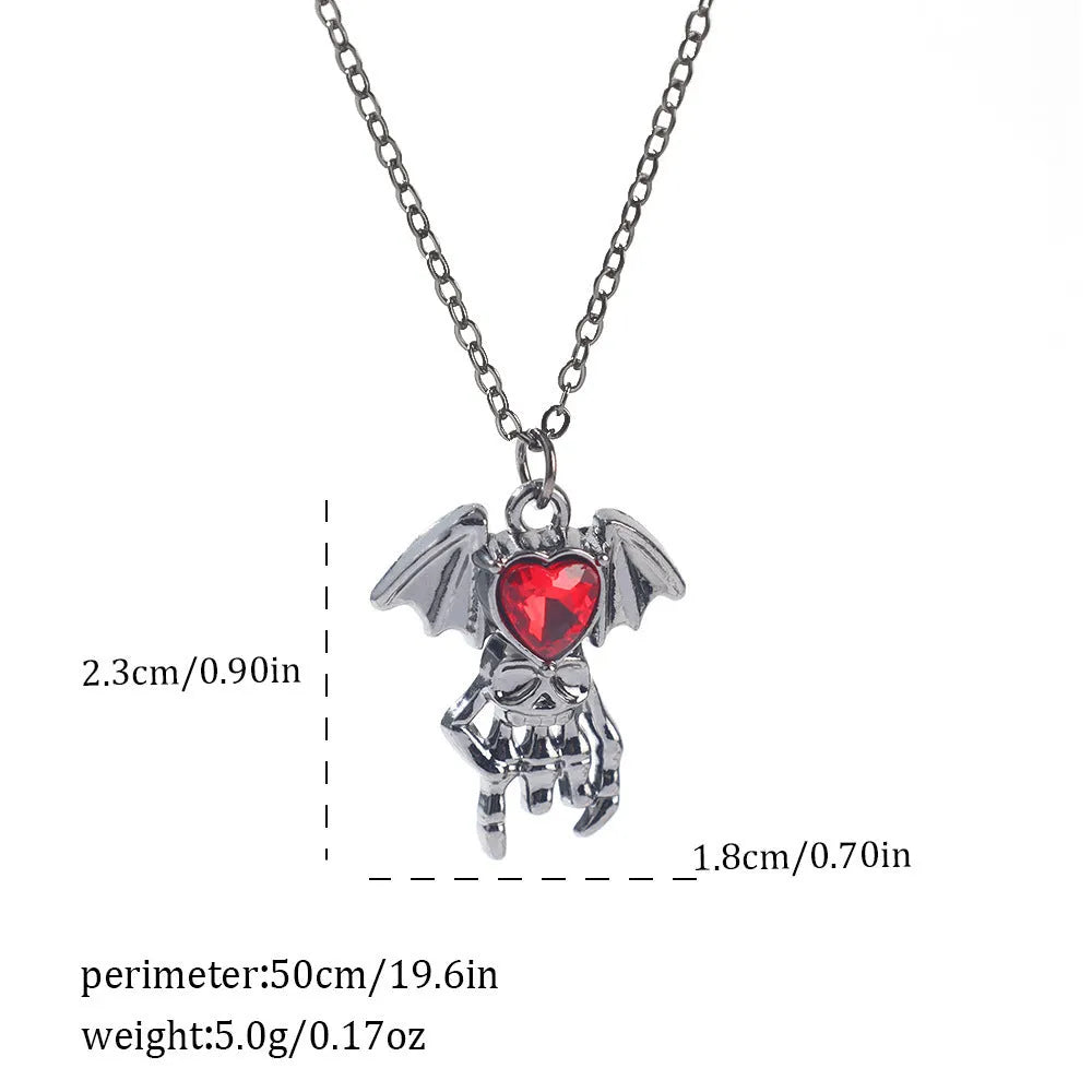 Halloween necklace with electroplated zinc alloy pendant showing spider, bat, and gothic designs on regular chain