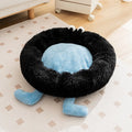 Elf Briquettes plush pet bed in blue, pink or yellow with raised edges for dogs and cats