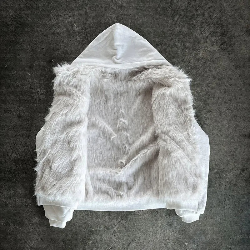Unisex baggy coat in white or black with long sleeves and loose cardigan fit