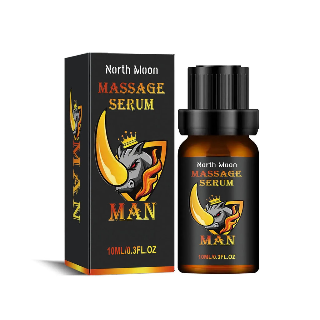 10ml bottle of men's endurance vitality external massage essential oil with dropper.