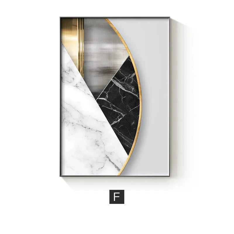 Abstract geometric pattern canvas wall poster in multiple size options