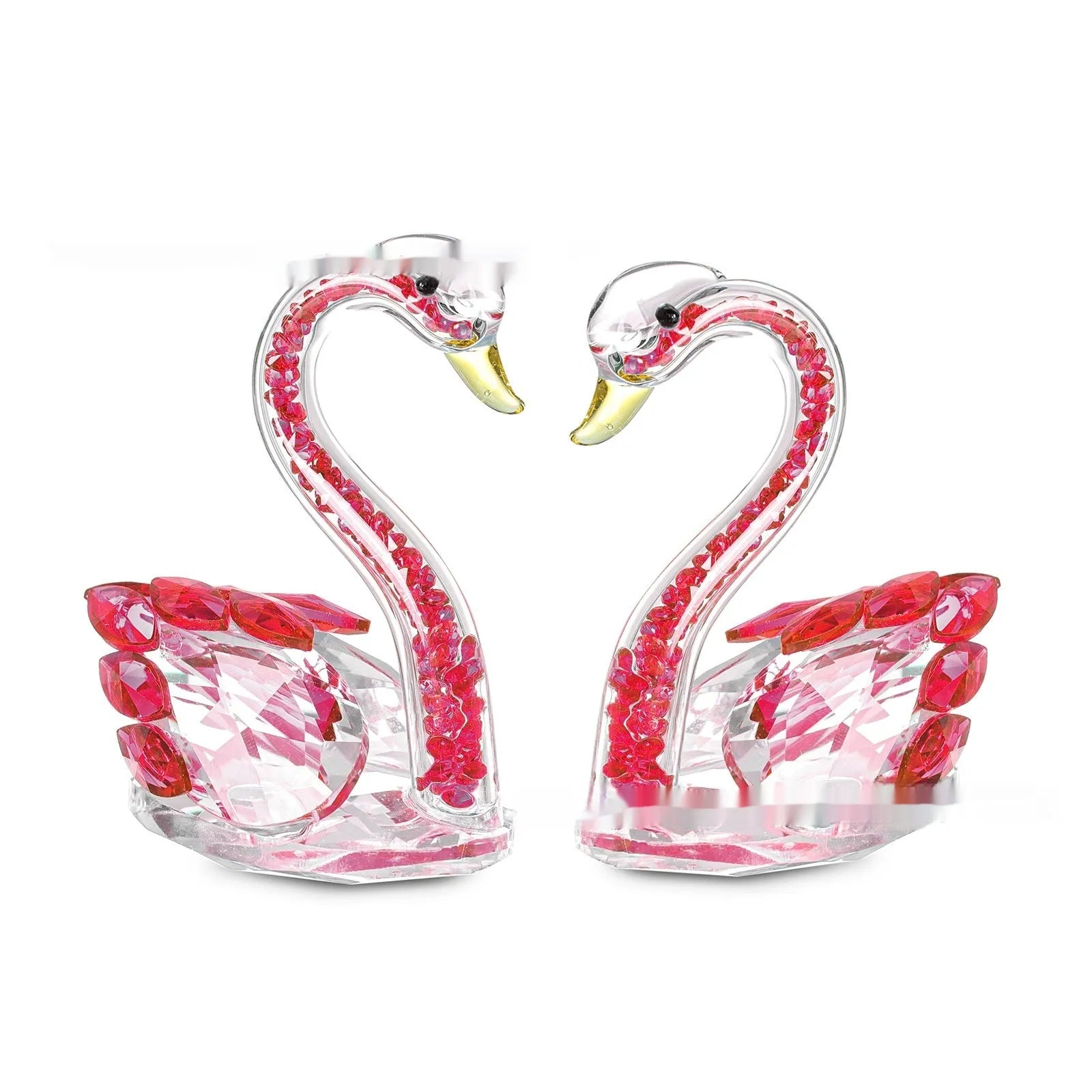 Crystal swan desktop decoration in choice of four colours and two design styles