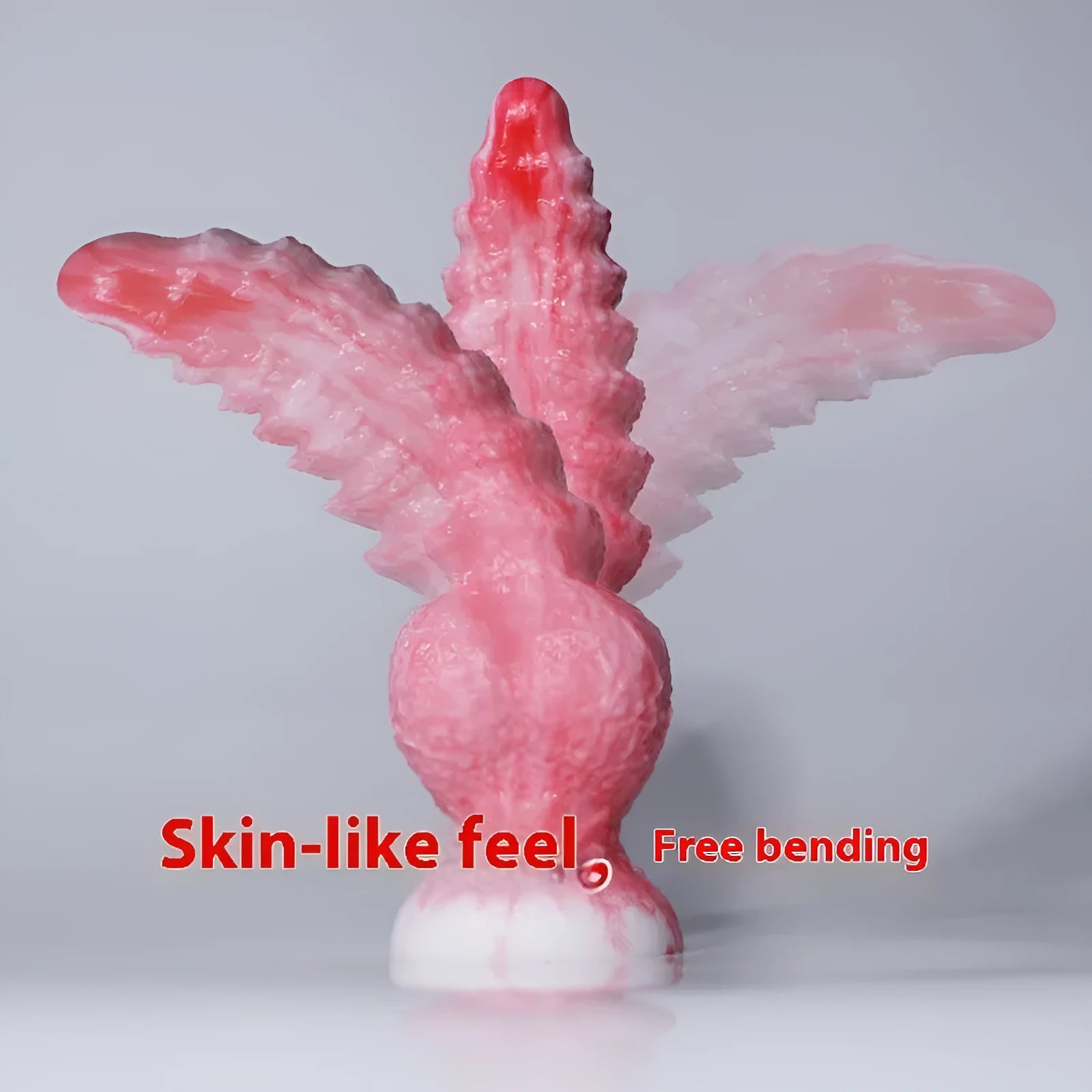 Pink platinum silicone penis-shaped masturbation device for women