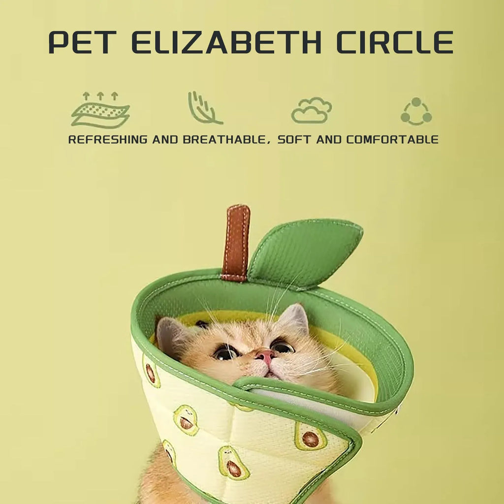 Soft grey EPE foam cat recovery cone collar with an adjustable white strap and folding edges.