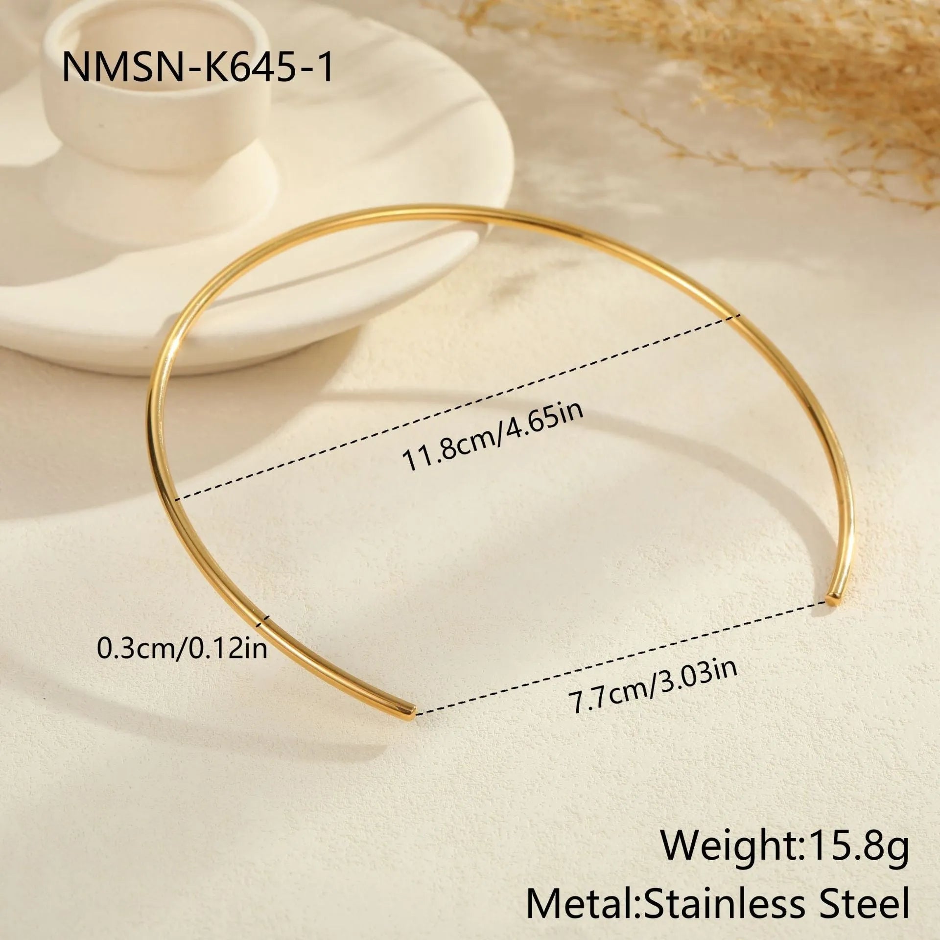 Men's adjustable stainless steel necklace with geometric pendant in gold or silver finish