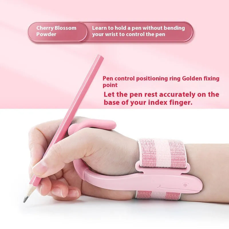 Anti-hook holder pen control corrector wrist brace for handwriting improvement in blue colour