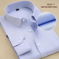 Men's black cotton long sleeve business shirt with slim fit and regular cut design