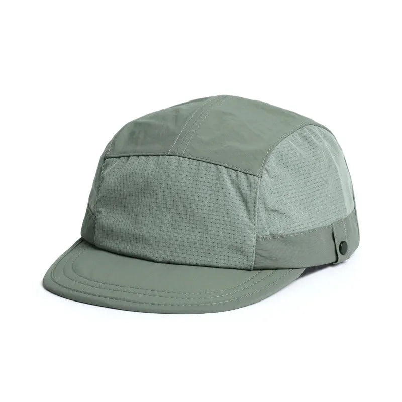 Polyester dome crown cap with soft tongue in multiple colour options showing breathable quick-drying construction