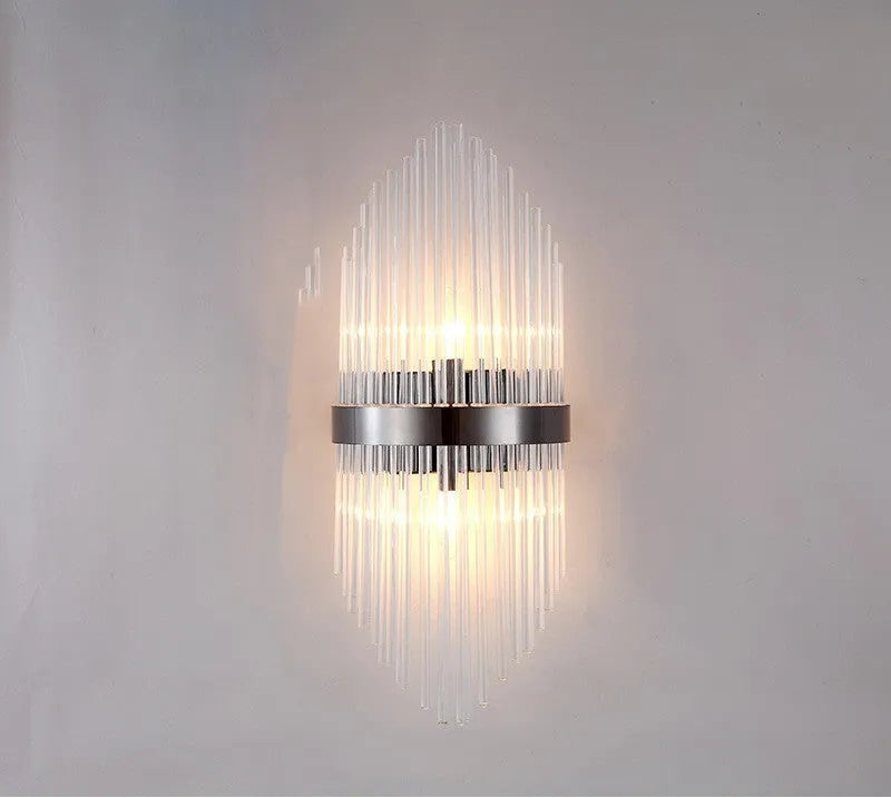 Modern crystal wall lamp in light luxury style with metal finish options