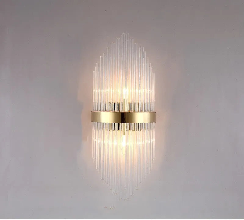 Modern crystal wall lamp in light luxury style with metal finish options