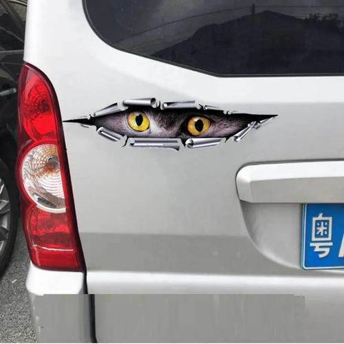 Tiger Eye and Eagle Eye design 3D car bumper sticker, 10x35cm size.