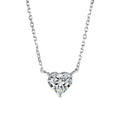 Women's silver heart necklace with copper construction and simple pendant design