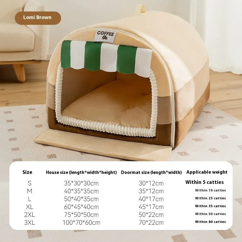 Autumn winter dog painted pet bed with sponge filling in Rock Yellow colour option