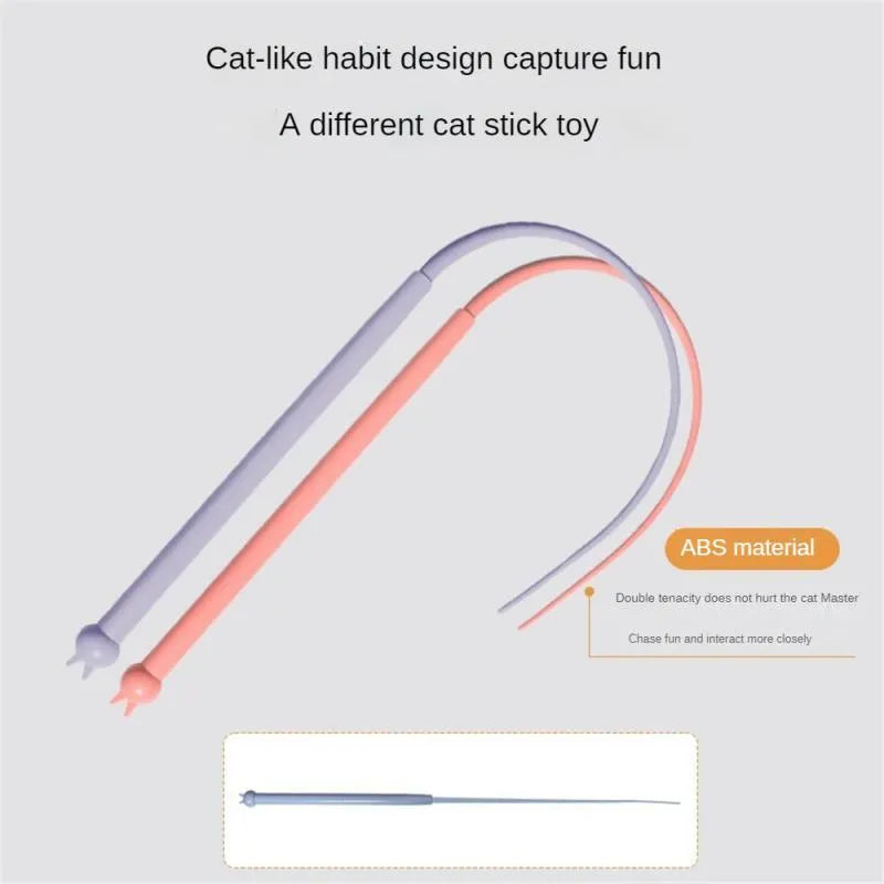 Blue simulated mouse tail cat toy with silicone tail and ABS cat head for interactive play