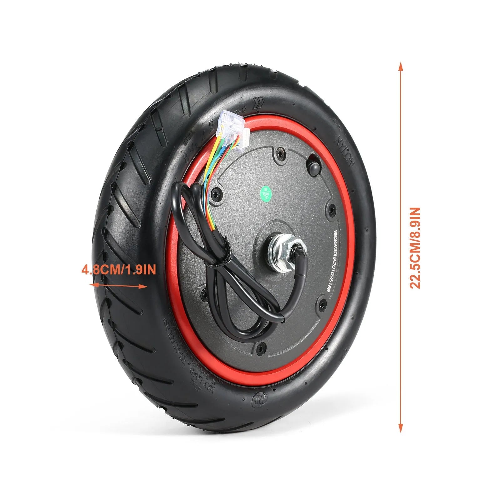 Black pneumatic tyre for an 8.5 inch electric scooter wheel, compatible with the Pro 350W model.