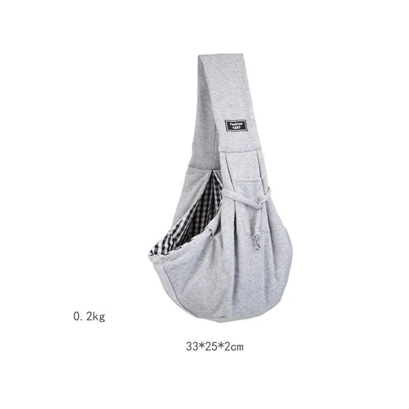 Large folding cat messenger backpack in multiple colours, shown with sturdy shoulder strap.