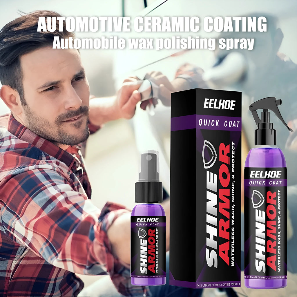 Purple car nano coating spray bottle with hand spray trigger for vehicle maintenance.