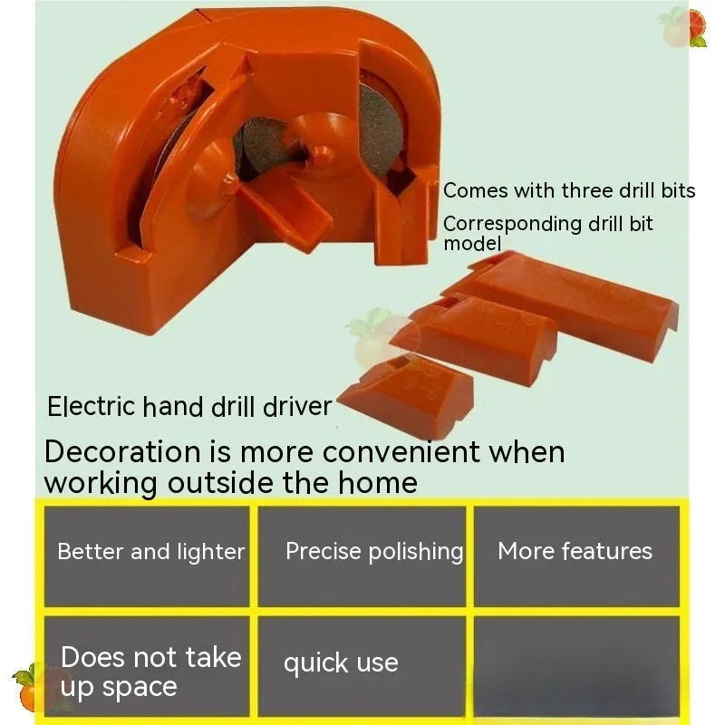 Portable universal grinding tool with orange and black sander sets and replacement grinding wheels