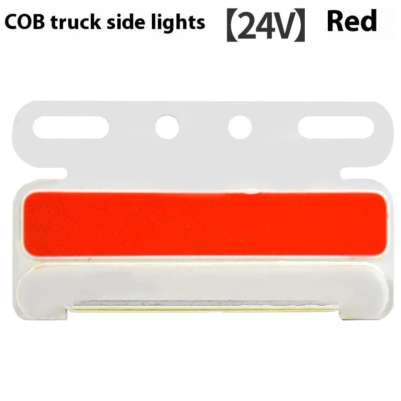 Waterproof aluminium alloy truck side light with super bright COB LED, for 12V or 24V vehicles.