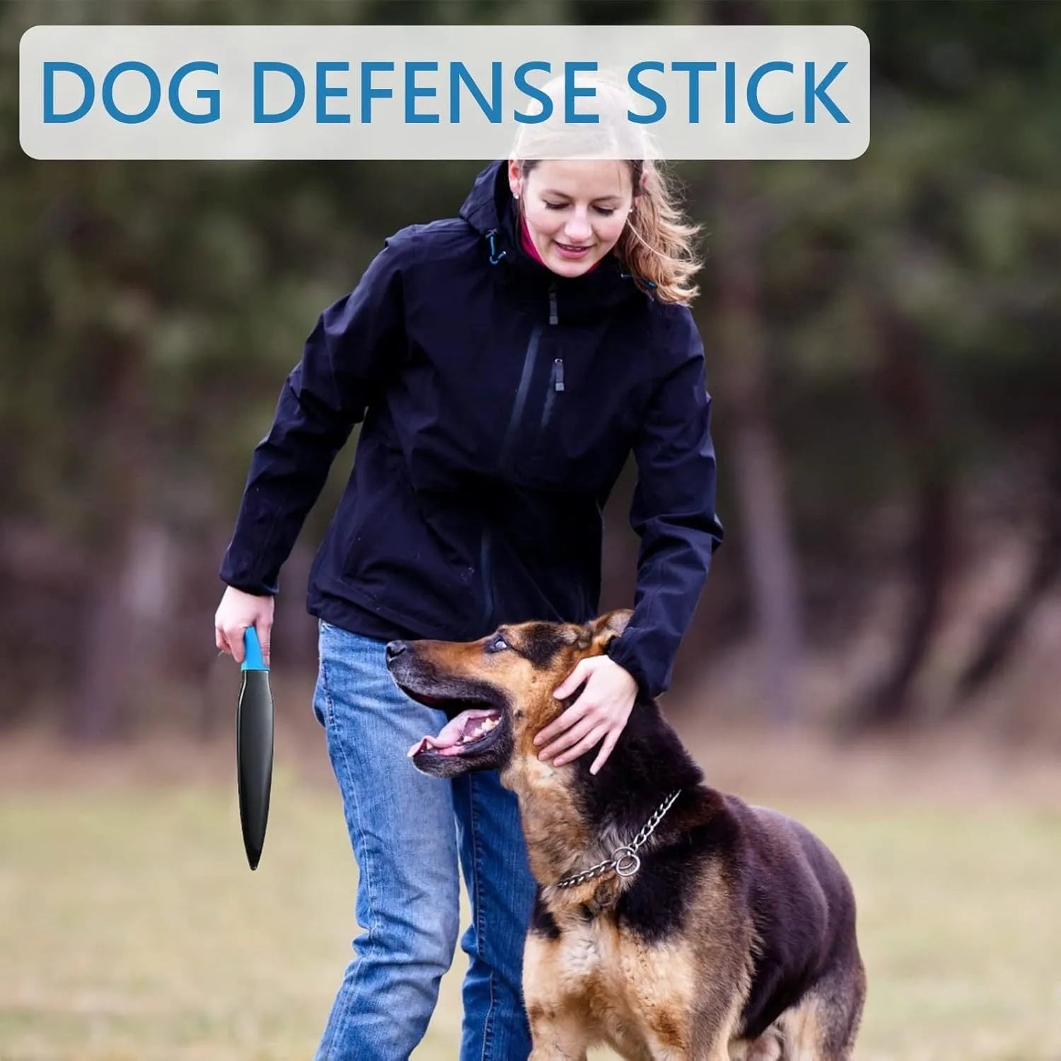35cm long blue handled nylon dog break stick for training small and medium dogs