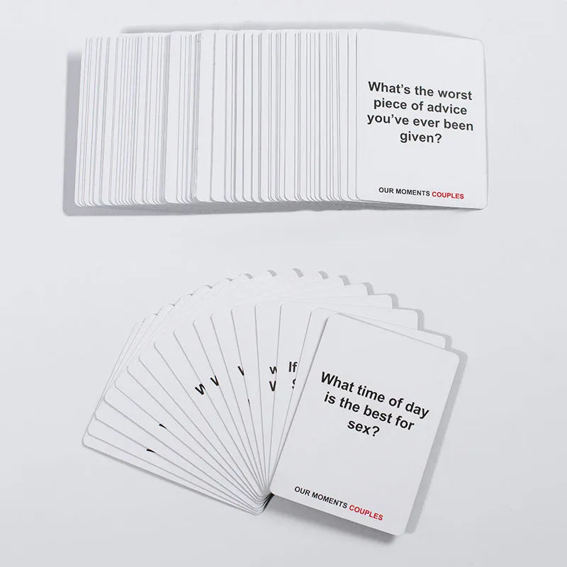 Black coated paper box of Our Time Lovers Edition communication cards for couples, showing dimensions 9cm x 6.5cm x 3.5cm.