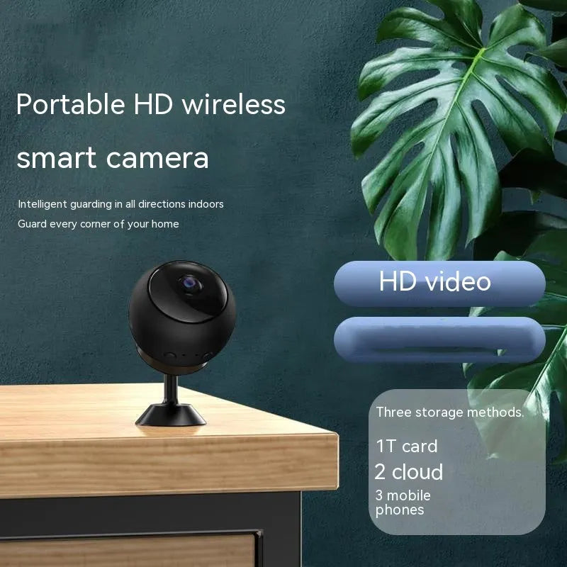 White wireless WIFI security camera with 1080p HD resolution and ABS plastic housing