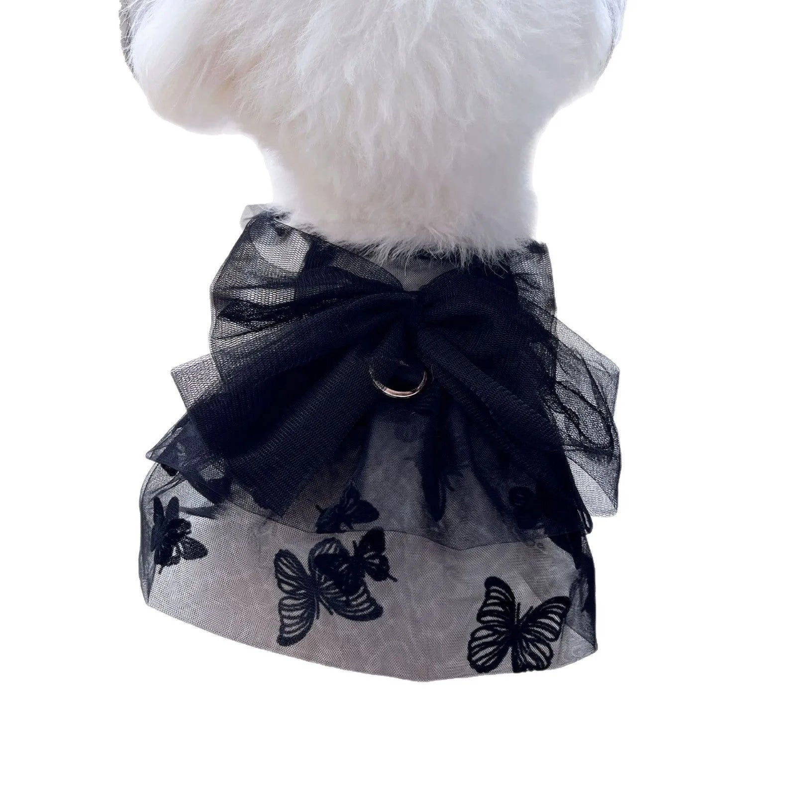 Black polyester princess tulle skirt pet clothing for small dogs and cats
