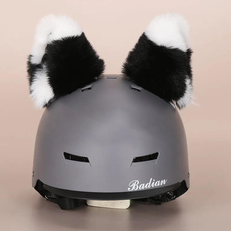 Cartoon plush fabric helmet cover set in size M decorative accessory