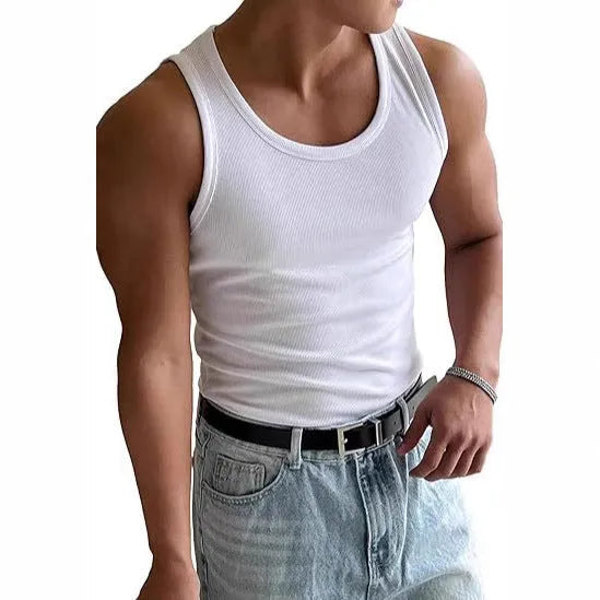 Men's grey polyester fitness t-shirt with wool lining showing front and back views