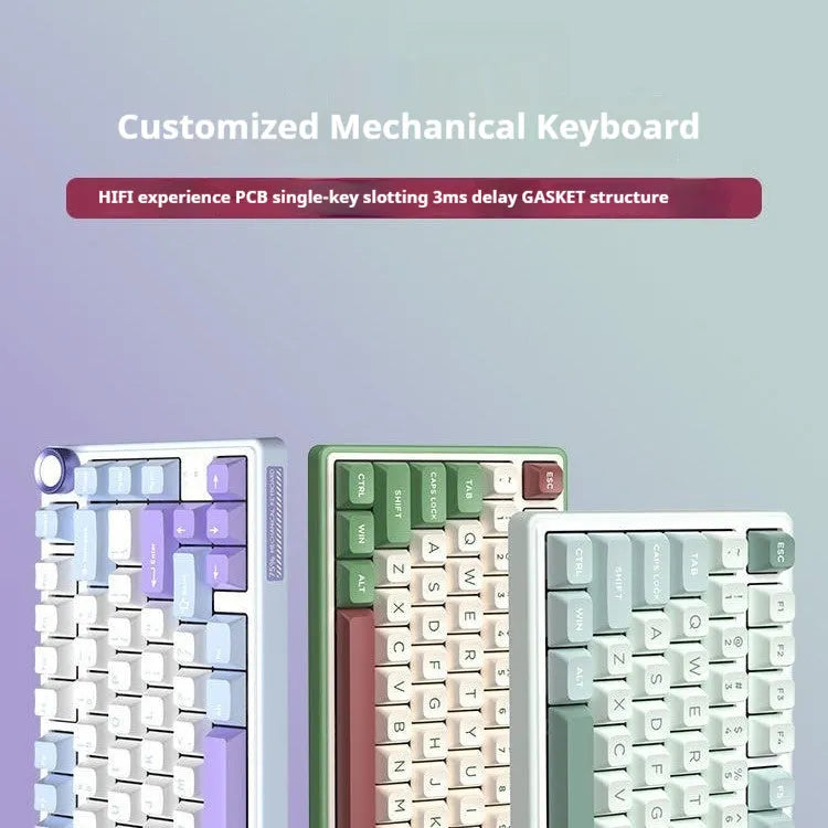 Wireless mechanical keyboard with RGB backlighting and hot-swappable switches in multiple colour options