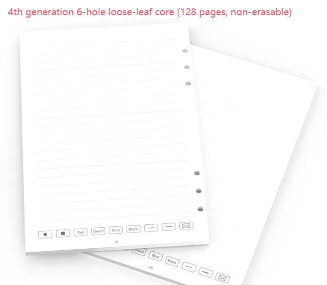 Loose spiral notebook refill pack showing Zodiac Forest Paper pages, ballpoint, pencil and plastic refills with metal cores