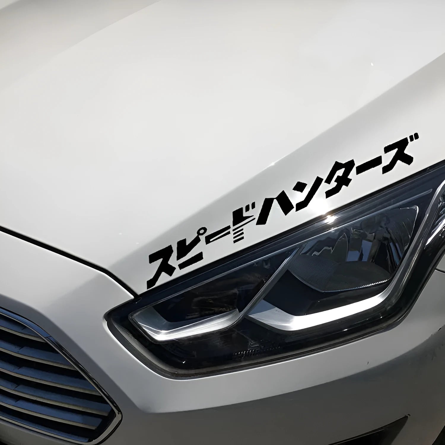 Japanese reflective car sticker 35x35cm black or white for vehicle customisation