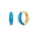 Geometric U-shaped epoxy oval earrings in a choice of seven colours on a silver needle copper base.