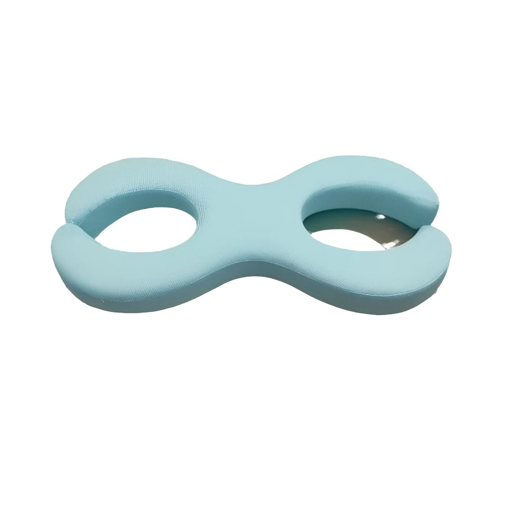 Memory foam cylindrical cervical traction pillow in cool blue with thickness choice for neck support
