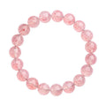 White strawberry quartz crystal bracelet with 10-10.8mm geometric beads
