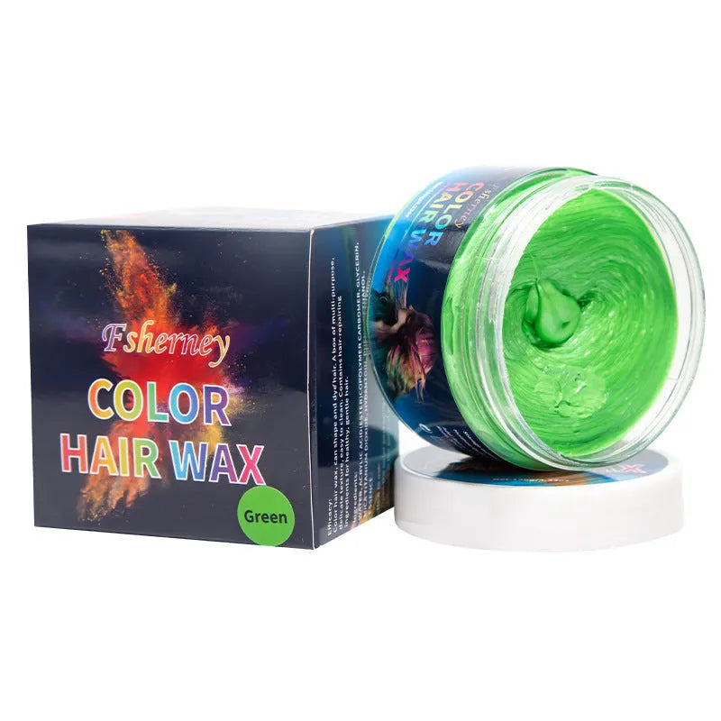 120g hair styling clay in multiple colours including blue, green, purple and rose red