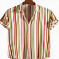 Men's digital printed short sleeve shirt in polyester fabric for summer wear