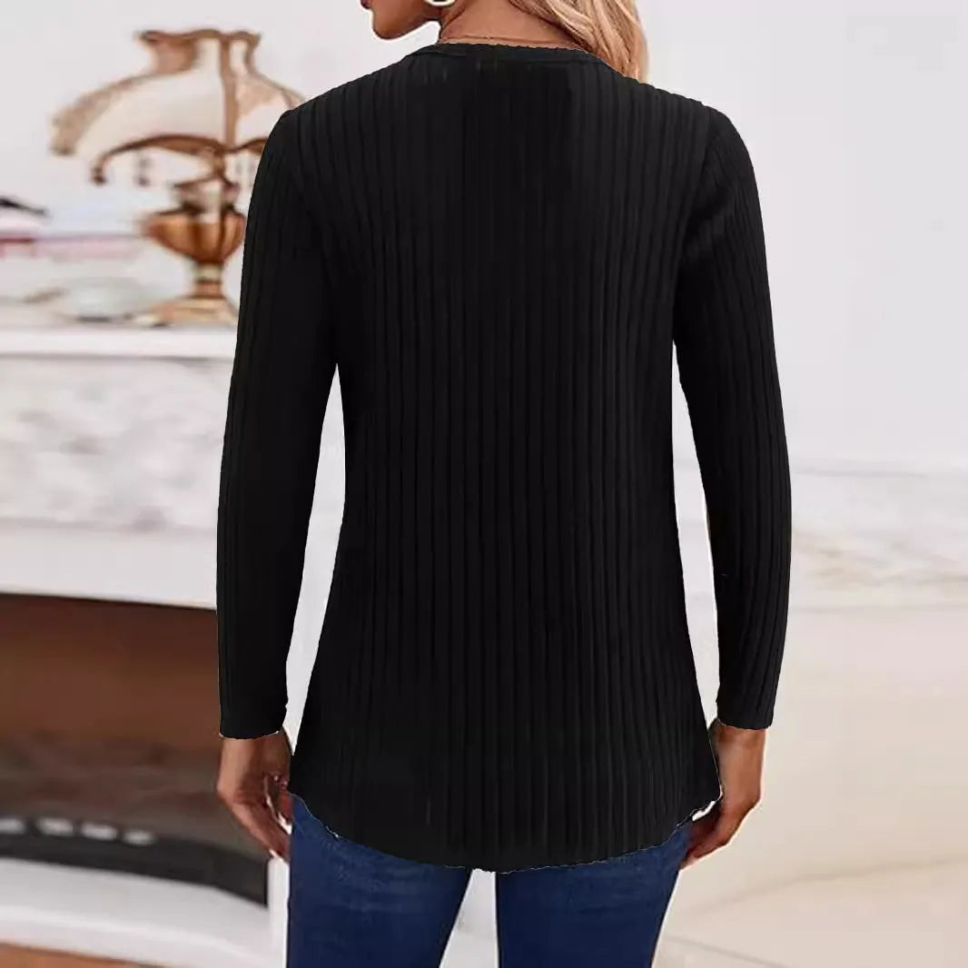 Men's simple solid colour knitted button sweater pullover in black or grey green with regular sleeves