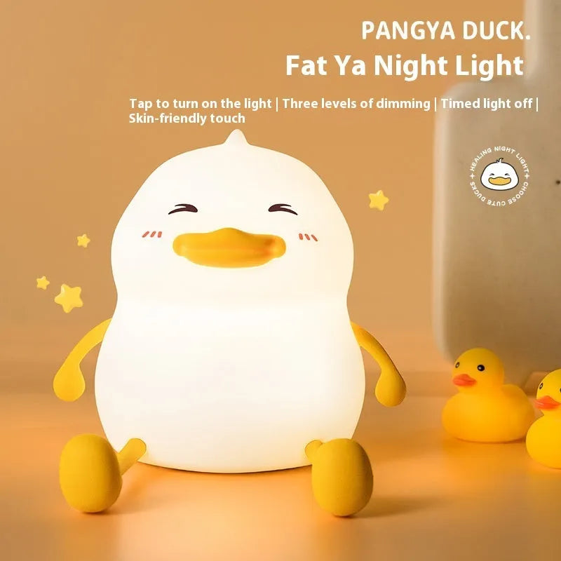 Chubby silicone night light with phone holder, showing dimensions 108x104x128mm