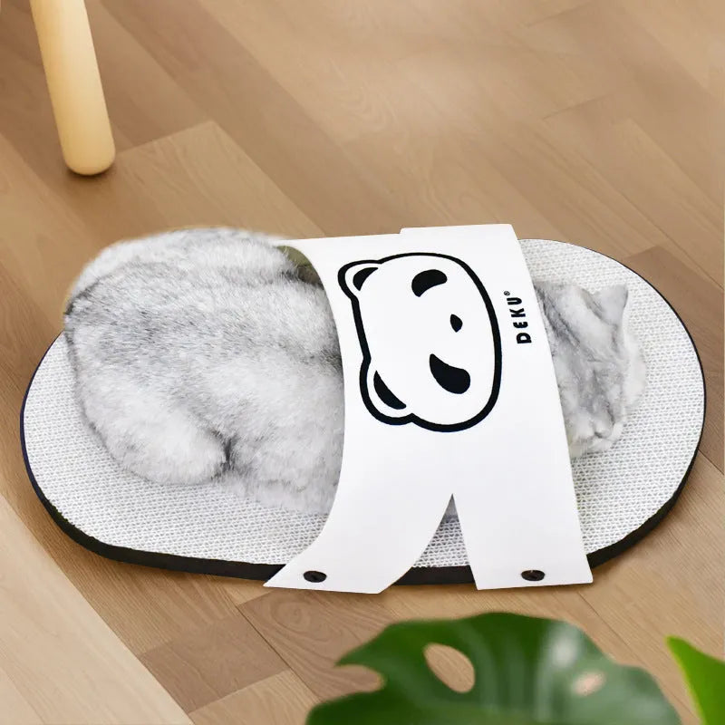 White slipper style corrugated paper cat scratch board pet toy