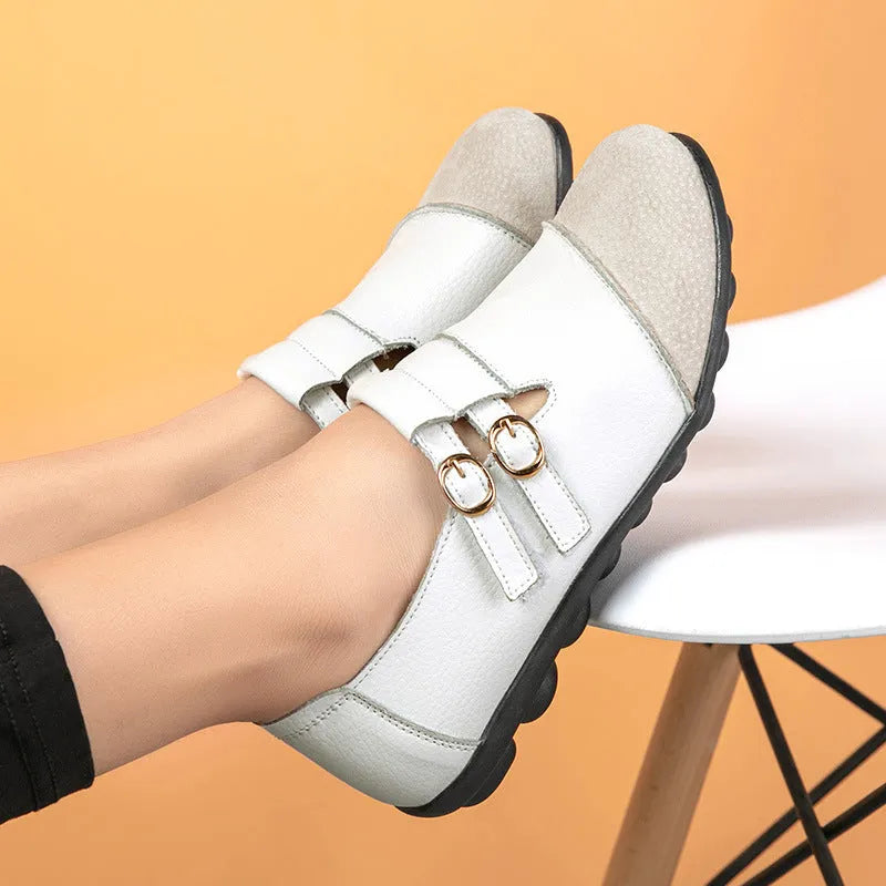 Men's low-top casual flat shoes with Velcro strap and round toe in multiple colours