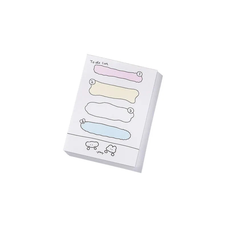 Cartoon hand account sticky notes in six designs showing multiple size options