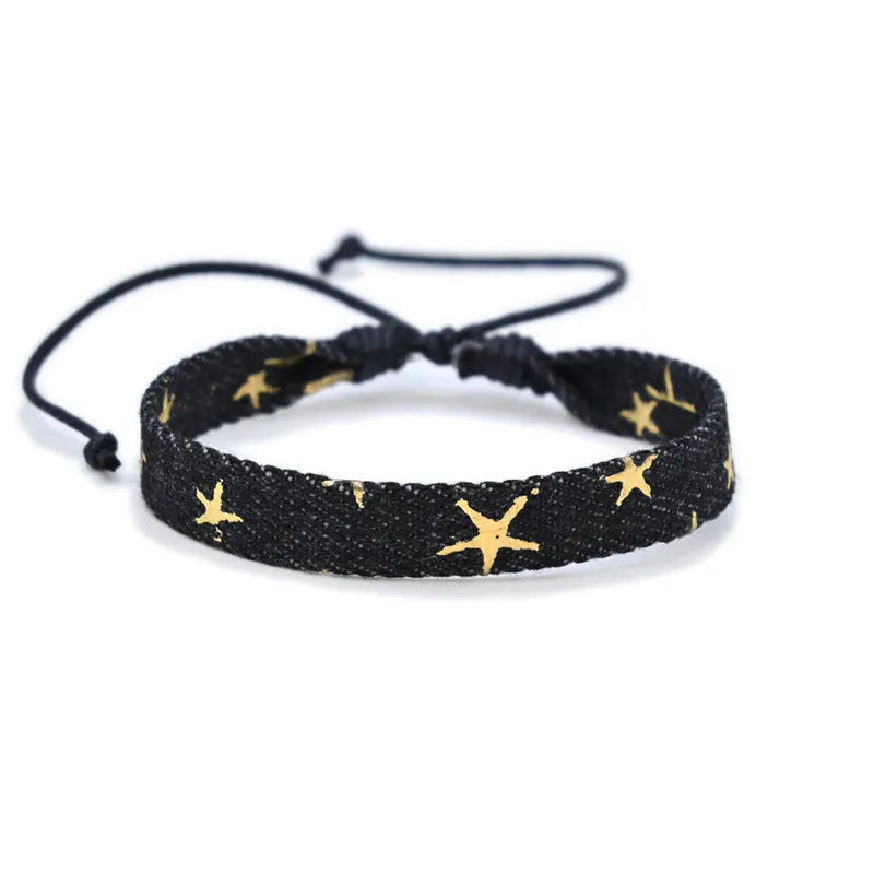 Handmade denim fabric bracelet in multiple colour options for unisex wear